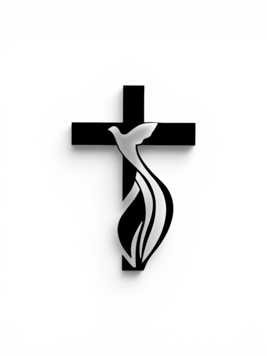 Other - Black and White Dove Metal Cross Wall Art -